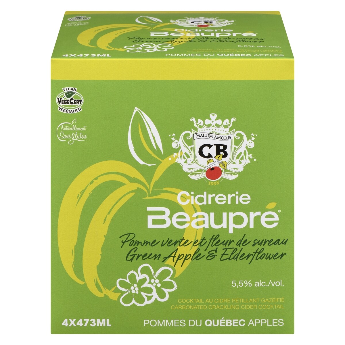 Cocktail au cidre pétillant gazéifié pomme verte et fleur de sureau (Pièce didentité requise au moment du ramassage)