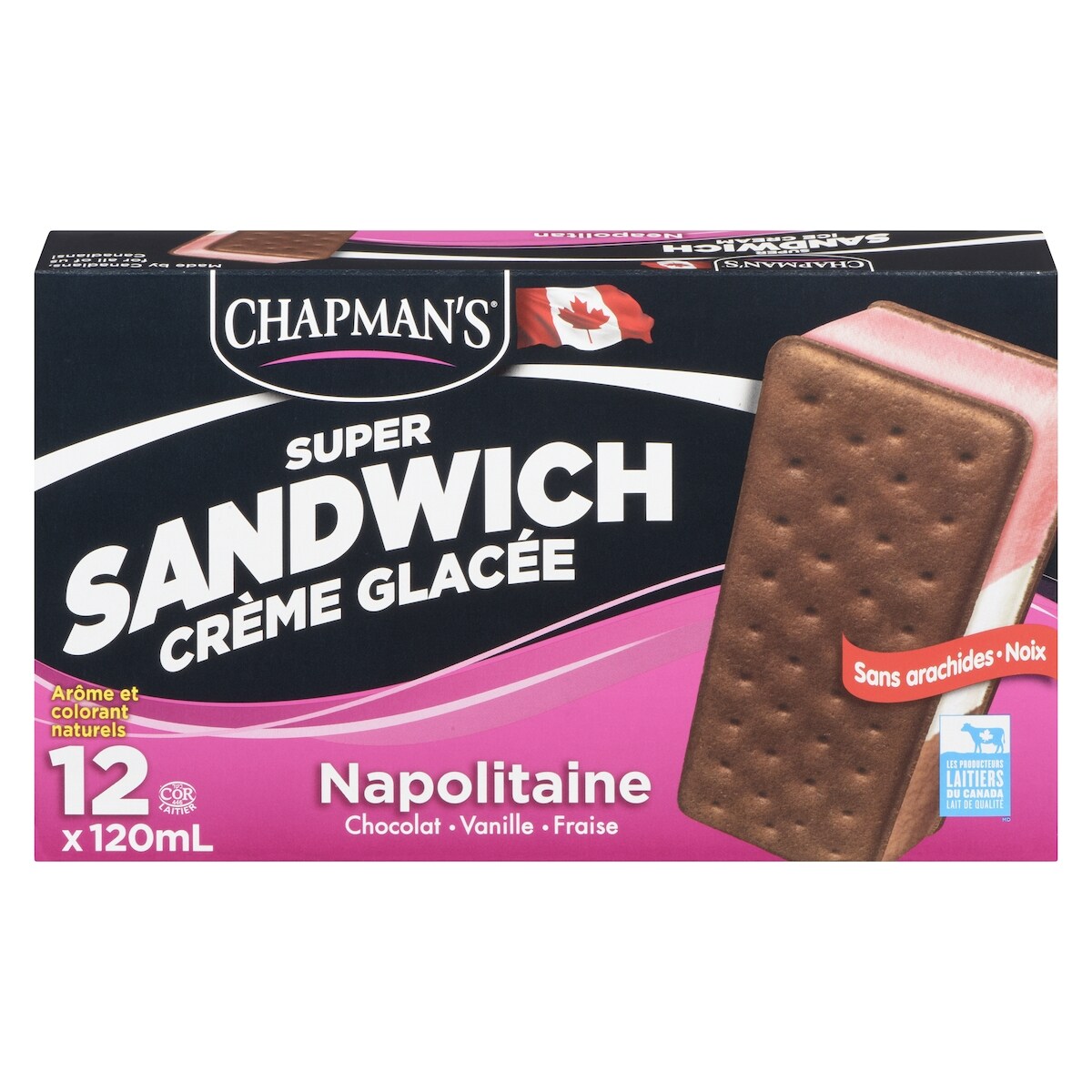 Super Sandwichs crème glacée vanille napolitaine