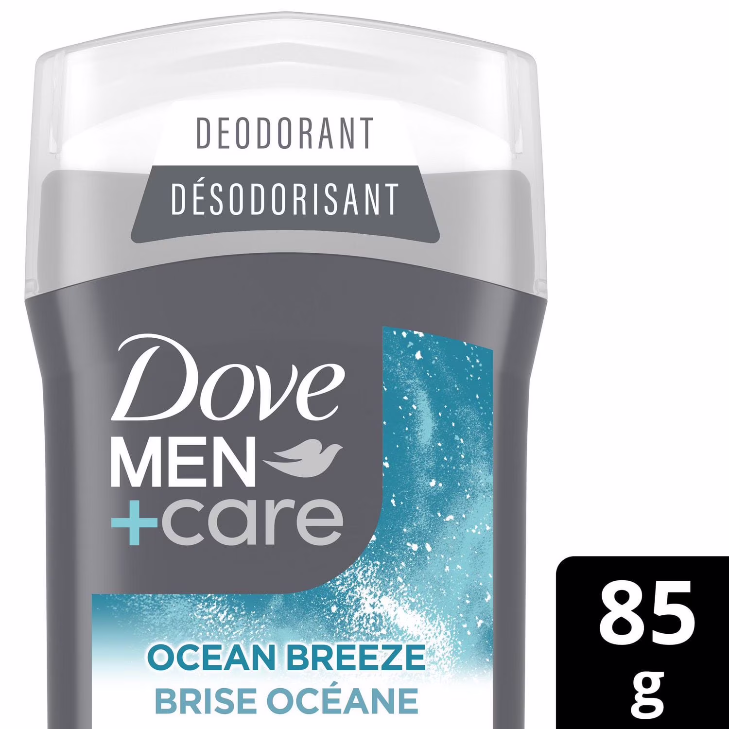 Déodorant en bâton sans aluminium pour une protection de 72 heures dove men+care brise océanique avec  de crème hydratante.