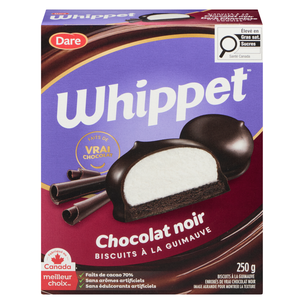Whippet Biscuits à la guimauves, chocolat noir