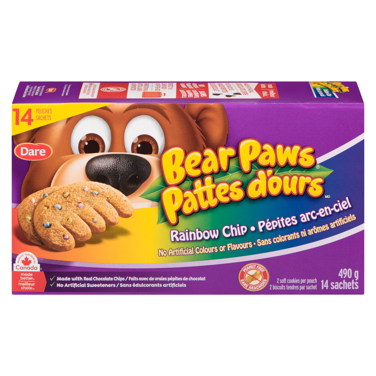 Pattes d'ours, pépites arc-en-ciel, paquet de 14