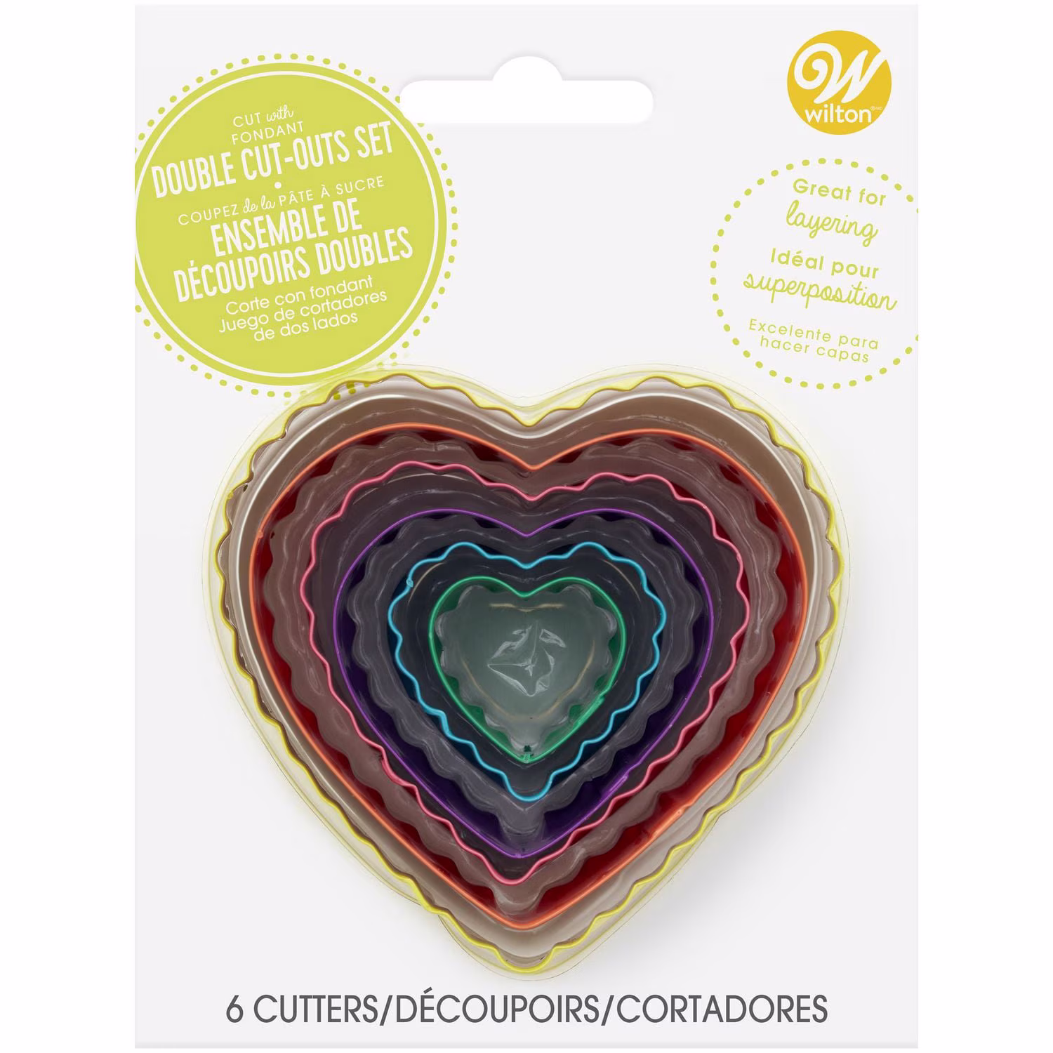 Ensemble de découpoirs doubles cœur pour pâte à sucre wilton
