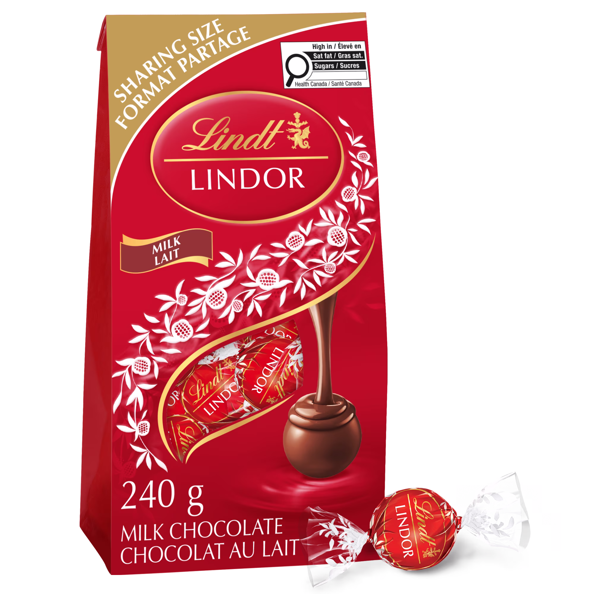 Truffes lindor au chocolat au lait de lindt  sachet ()  sachet