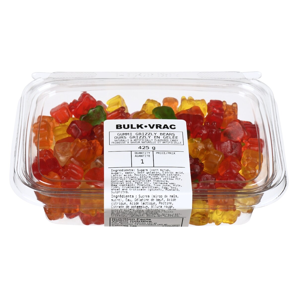 Friandise à saveur naturelle et artificielle ours grizzly en gelée