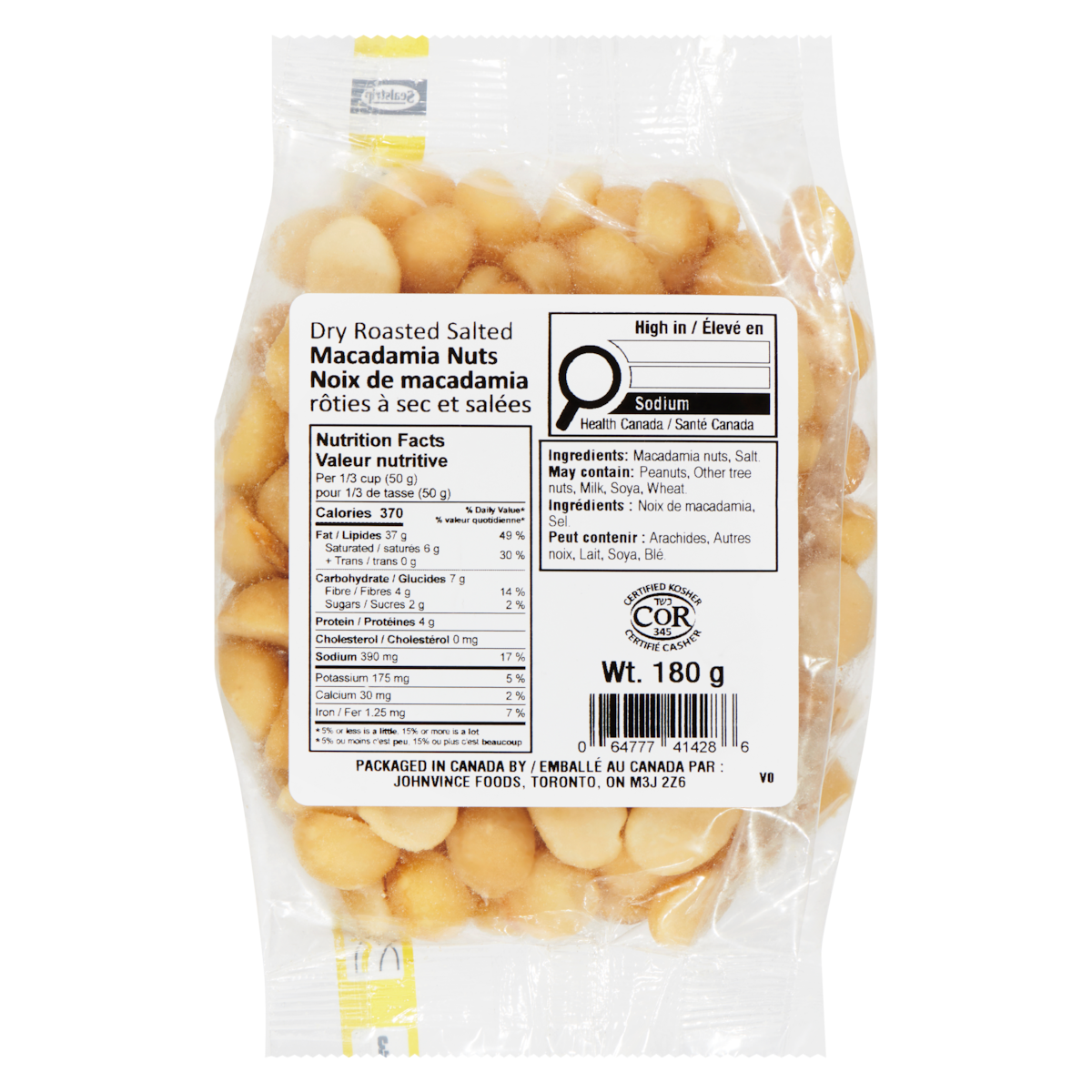 Noix de macadamia rôties à sec et salées