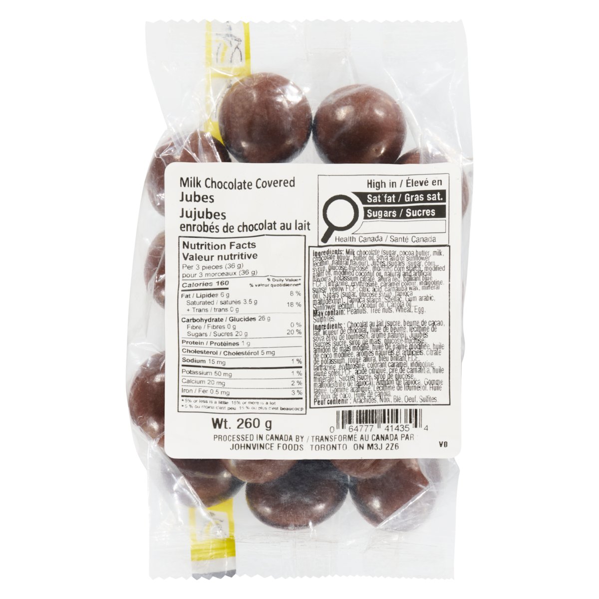Jujubes de chocolat au lait