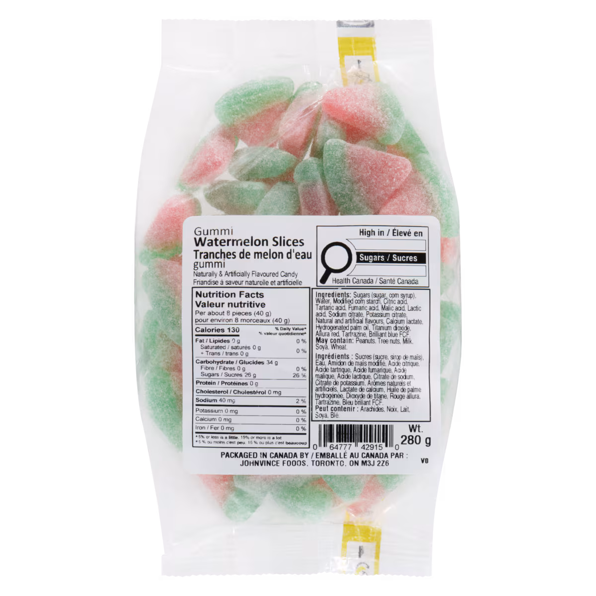 Friandise à tranches de melon d'eau gummi
