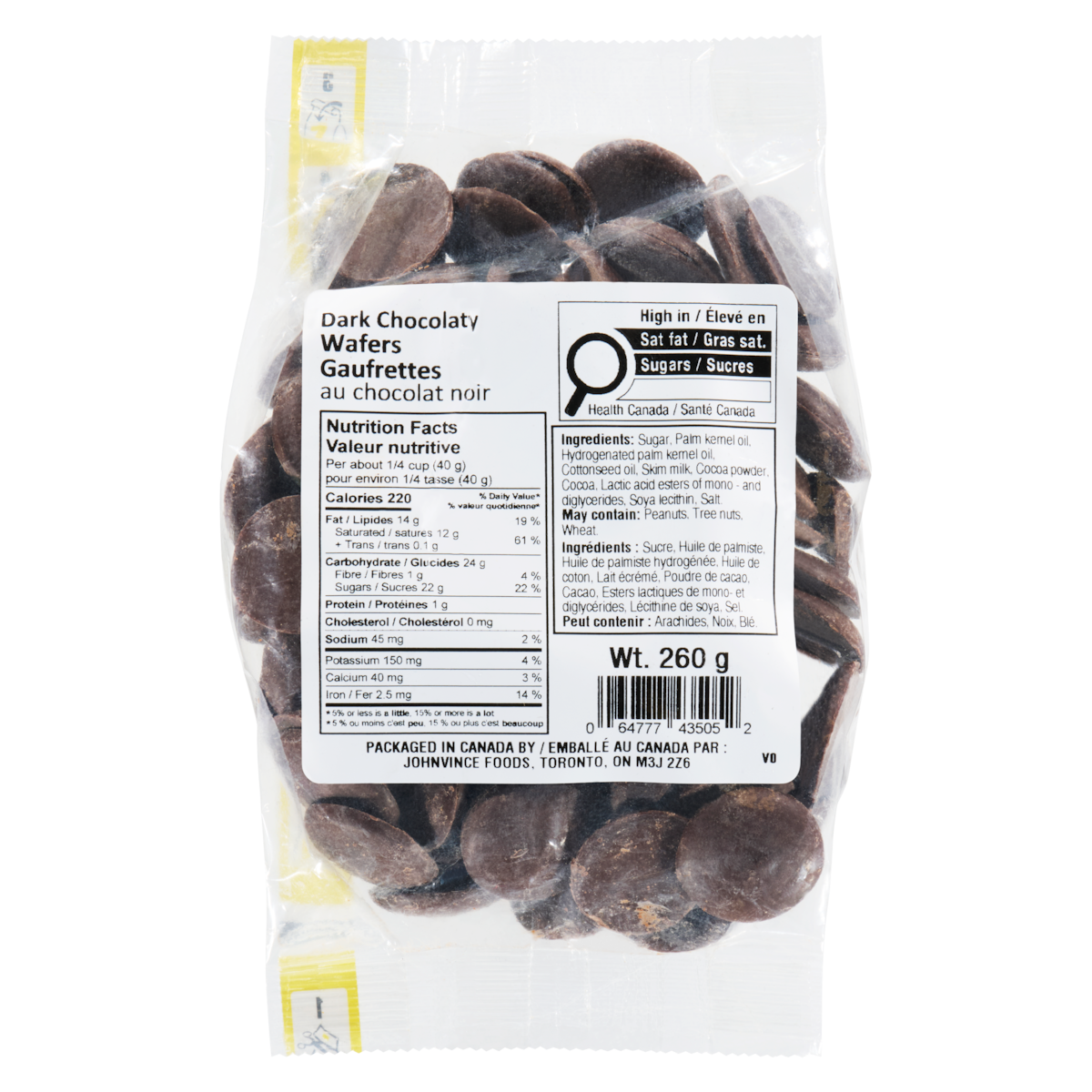Gaufrettes au chocolat noir