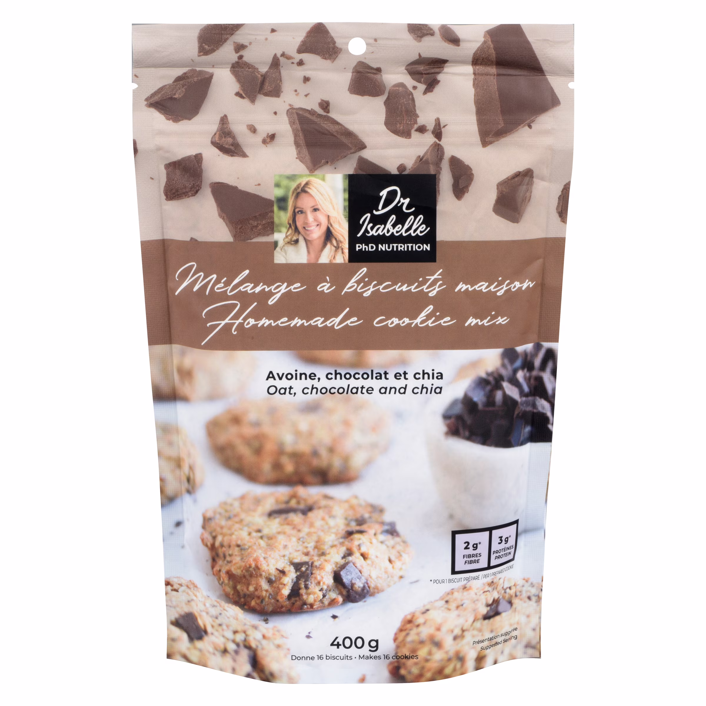 Mélange à biscuits maison à l'avoine, chocolat et chia