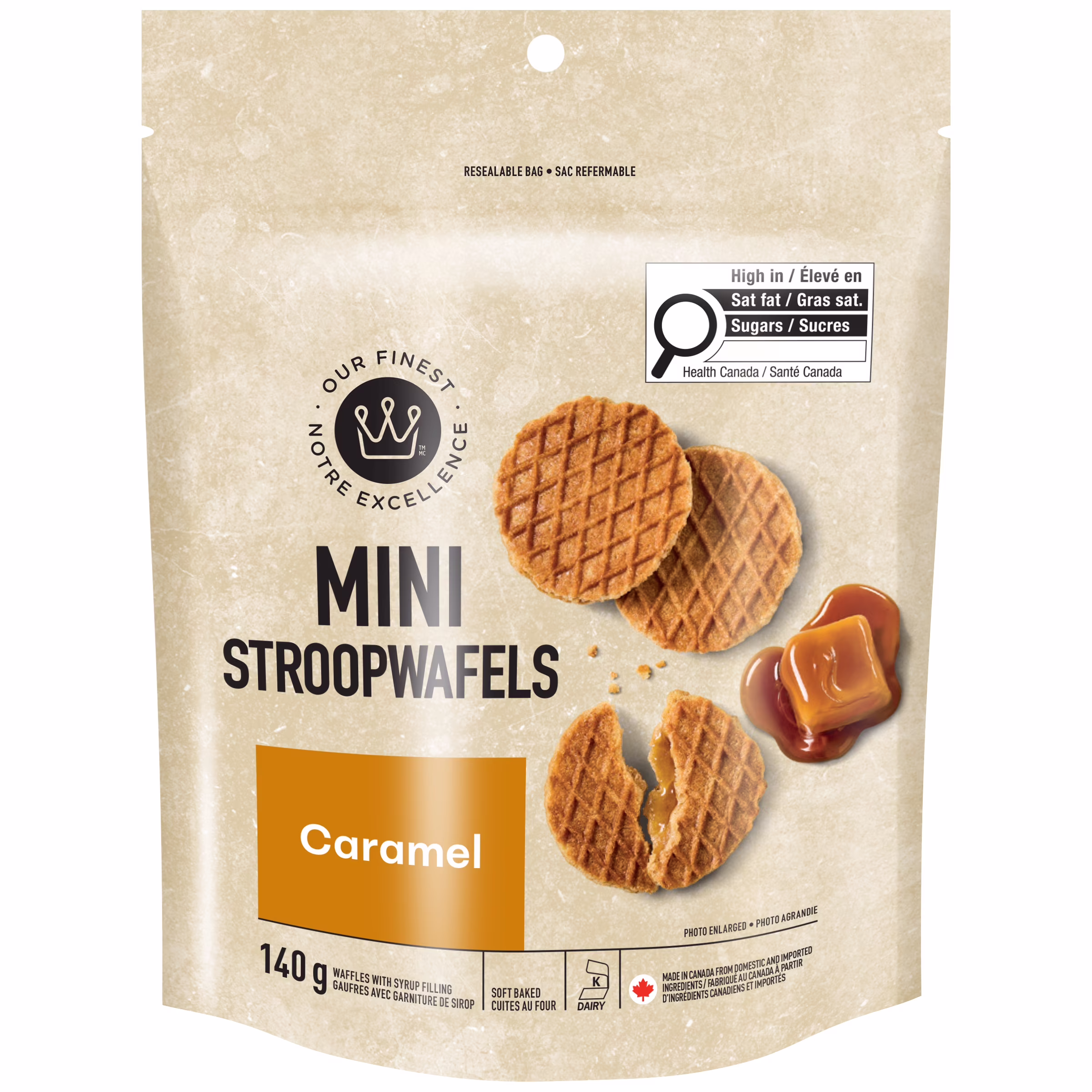 Mini stroopwafels caramel notre excellence