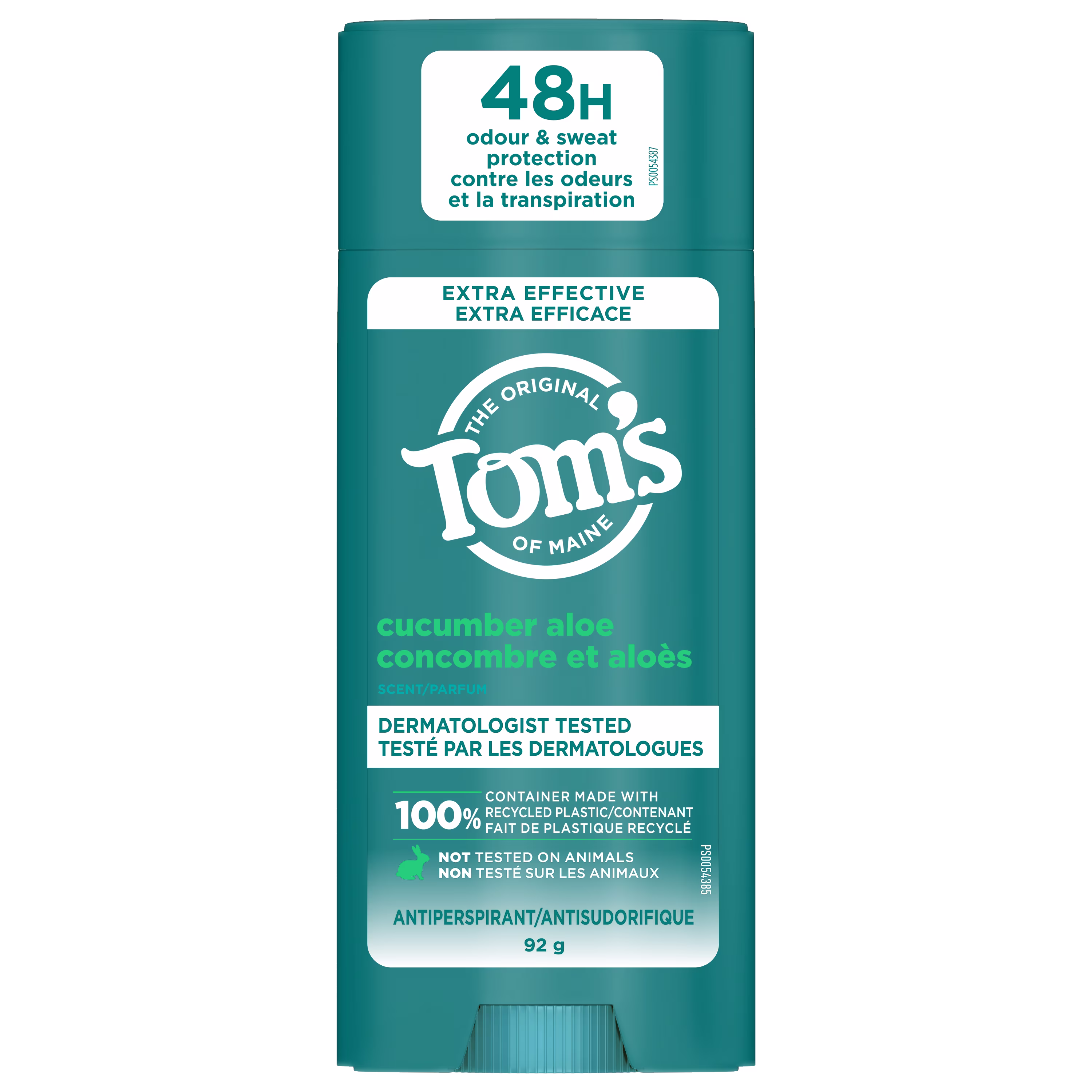 Tom's of maine antisudorifique au concombre et à l'aloès pour femmes et hommes. avec aluminium recyclé.  tom's of maine antisudorifique conc et l'aloès