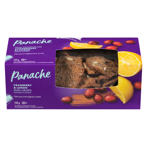 Panache Crisps Mini artisan canneberge & citron 150 g