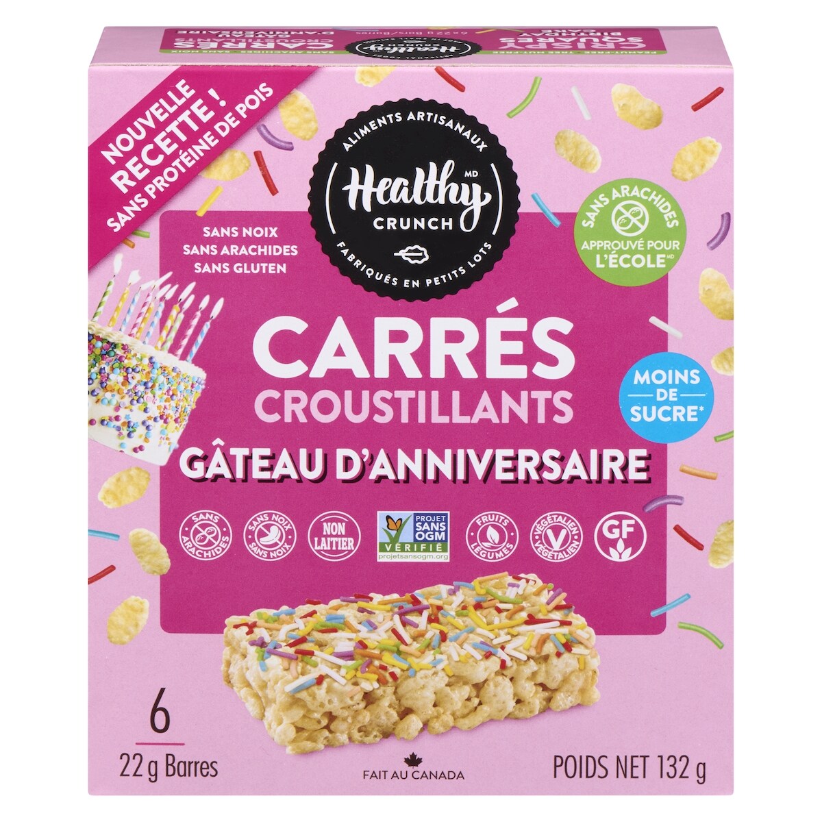 Carrés croustillants au gâteau d'anniversaire