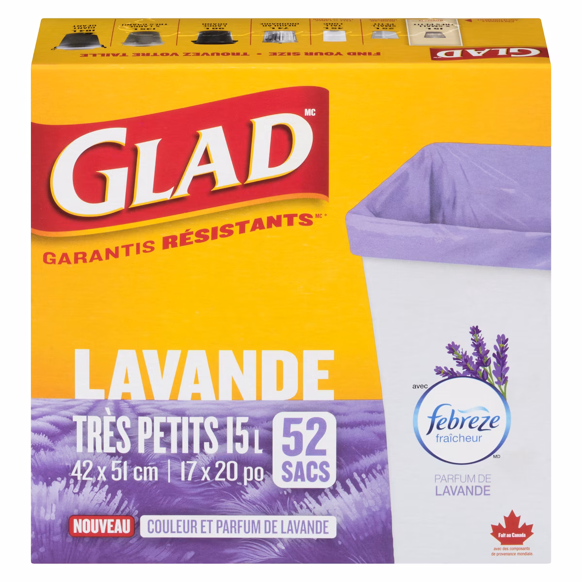 Sacs lavande très petits 15 l