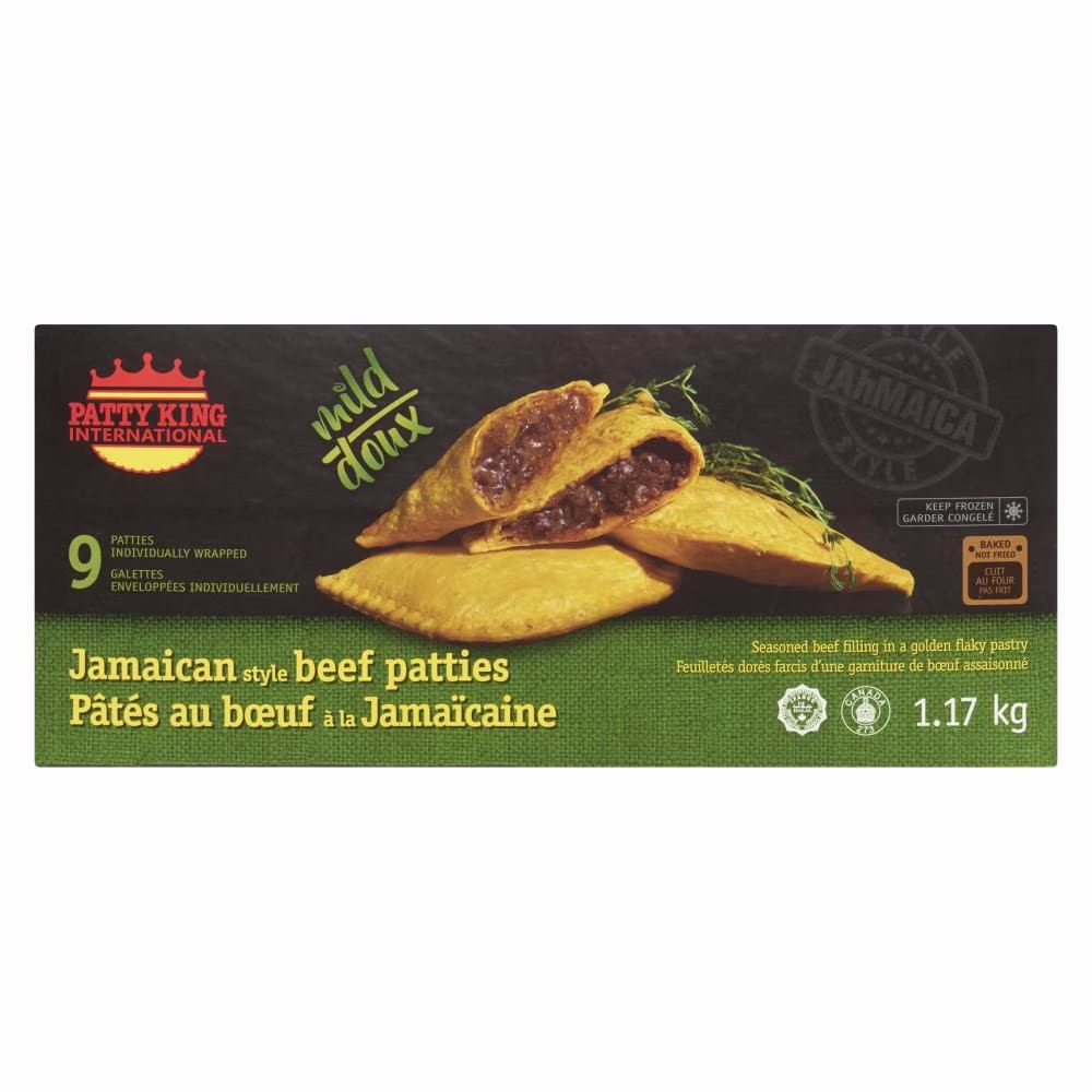 Patty king international pâtés au buf à la jamaïcaine doux pâtés au buf à la jamaïcaine - doux 9x