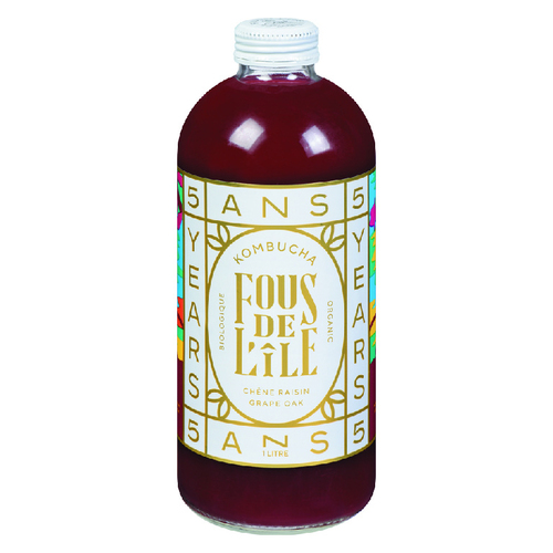 Fous de L'île Kombucha chêne raisin 1 L