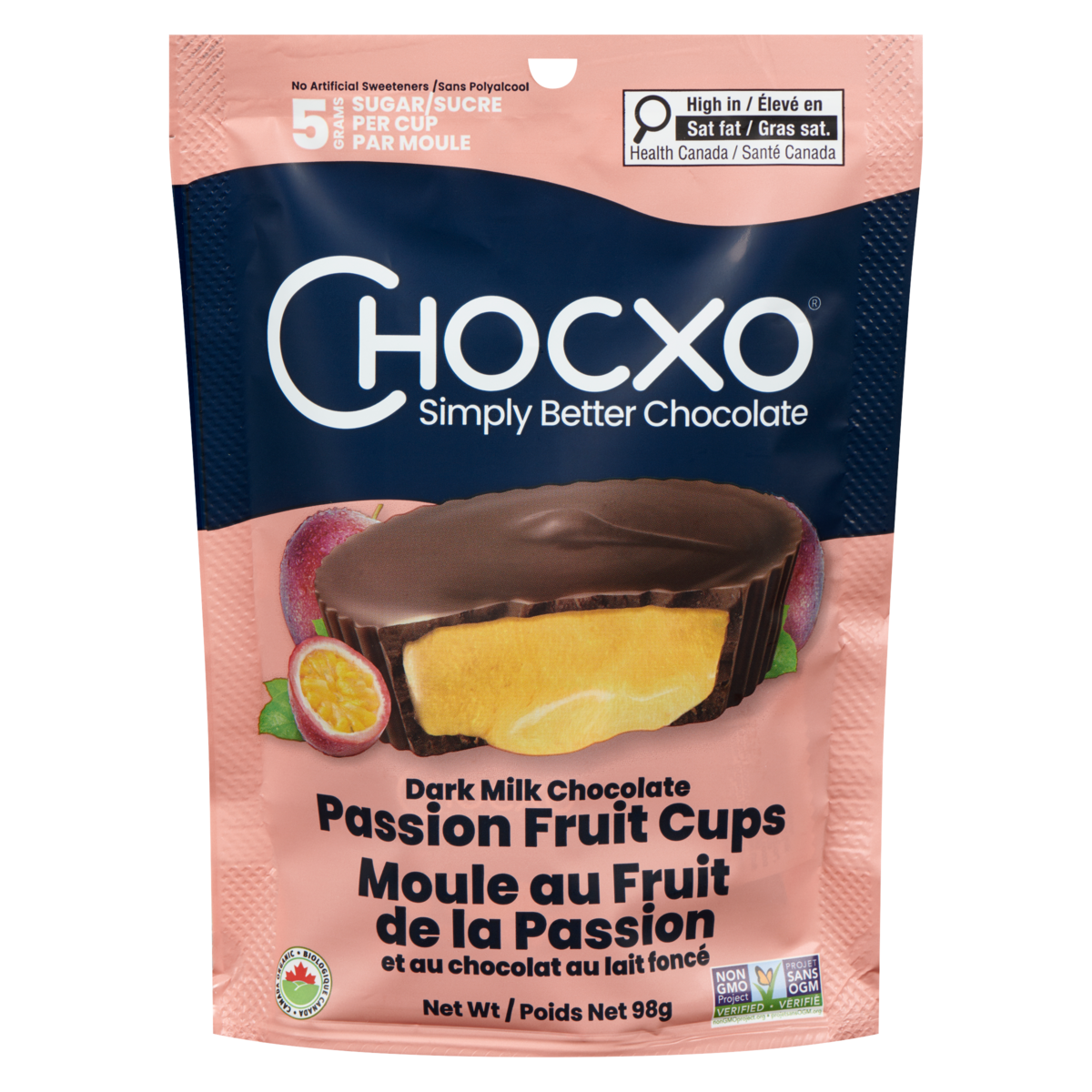 Moule au fruit de la passion et au chocolat au lait foncé