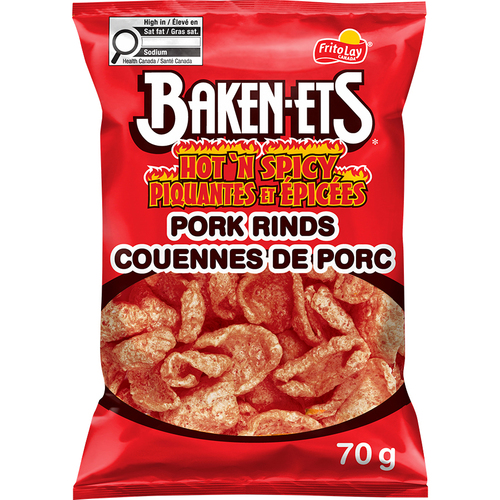 Couennes de porc aromatisées Piquantes et épicées (petit sac) 70g