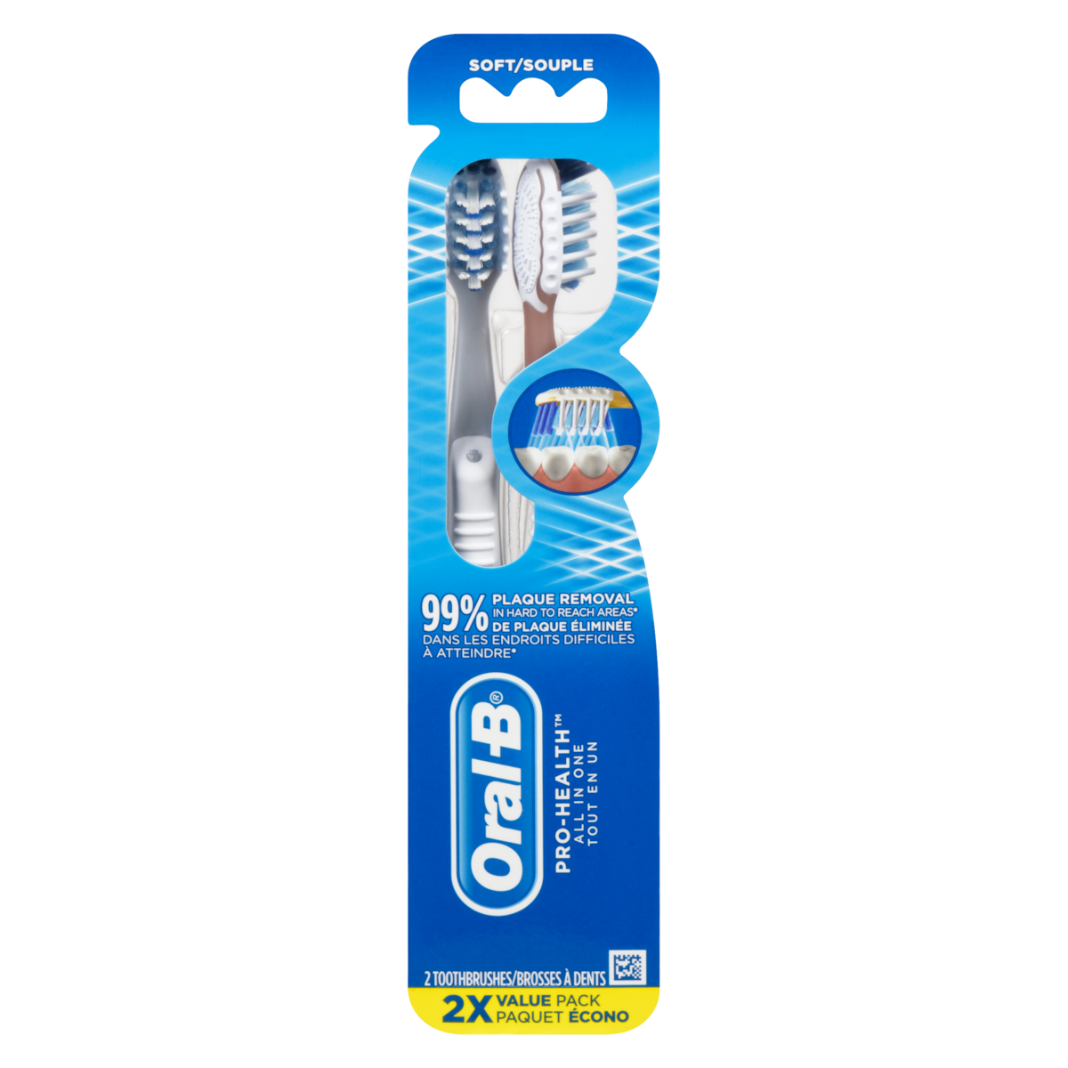 Brosses à dents Pro-Santé Tout-en-un, souple, 2unités