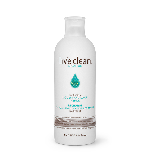 Live Clean Savon pour les mains huile argan recharge 1 L