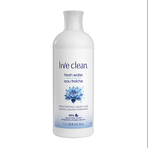 Live Clean Savon liquide pour les mains recharge hydratant eau fraîche 1 L