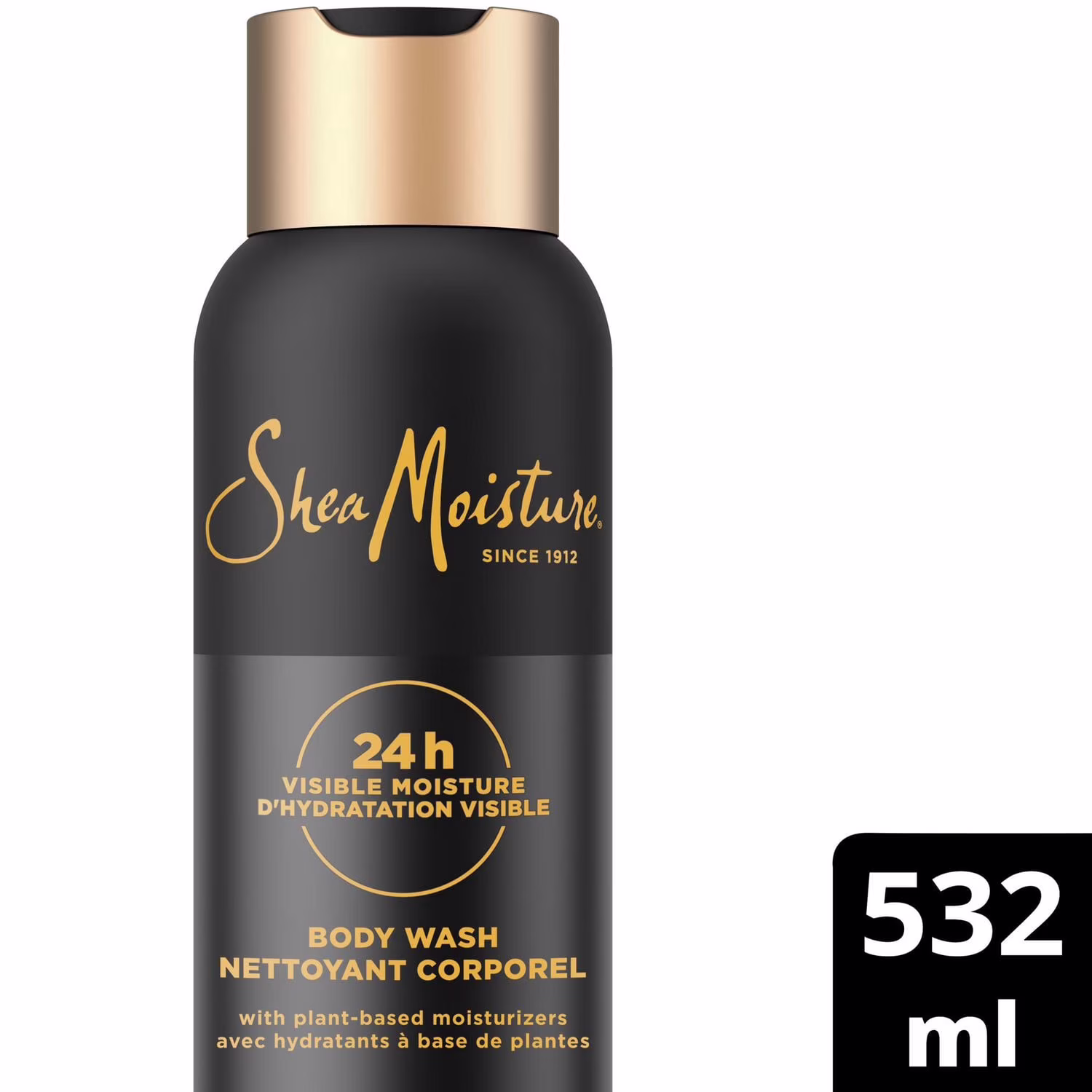 Sheamoisture nettoyant corporel apaisant et clarifiant. au savon noir africain pour une hydratation visible de 24 heures. pour une peau saine et éclatante