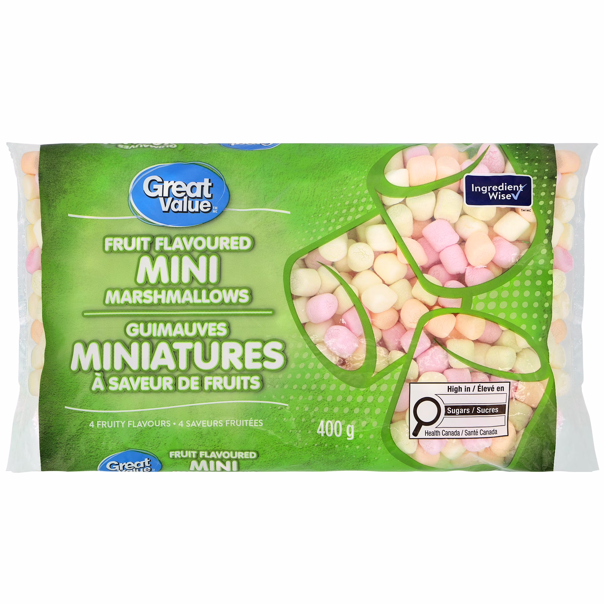 Guimauves miniatures à saveur de fruits great value