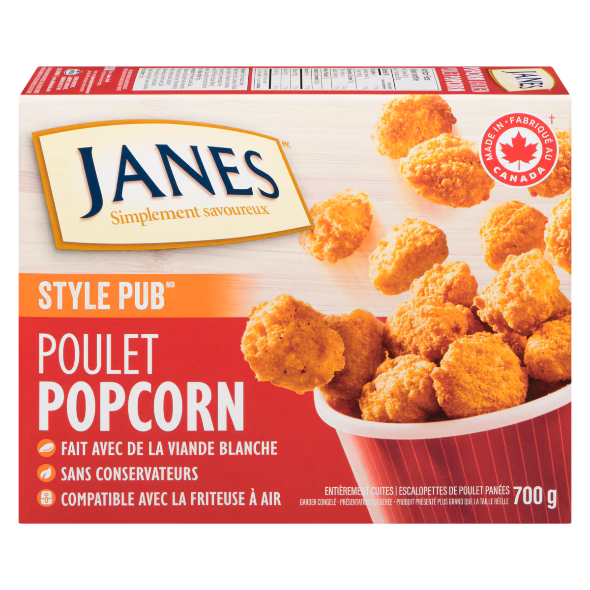Burgers popcorn, entièrement cuits