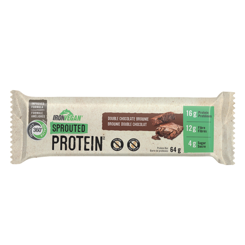 Iron Vegan Barre protéinée germée au chocolat 64 g