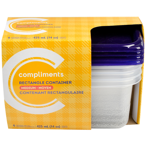 Compliments Contenants rectangulaires moyens 4 un