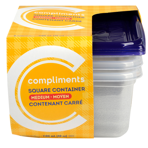 Compliments Contenants carrés moyens 3 un