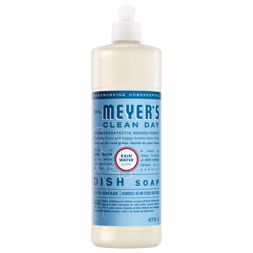 Savon à vaisselle mrs meyers clean day rain water   6 par caisse mmcd eau de pluie vaisselle