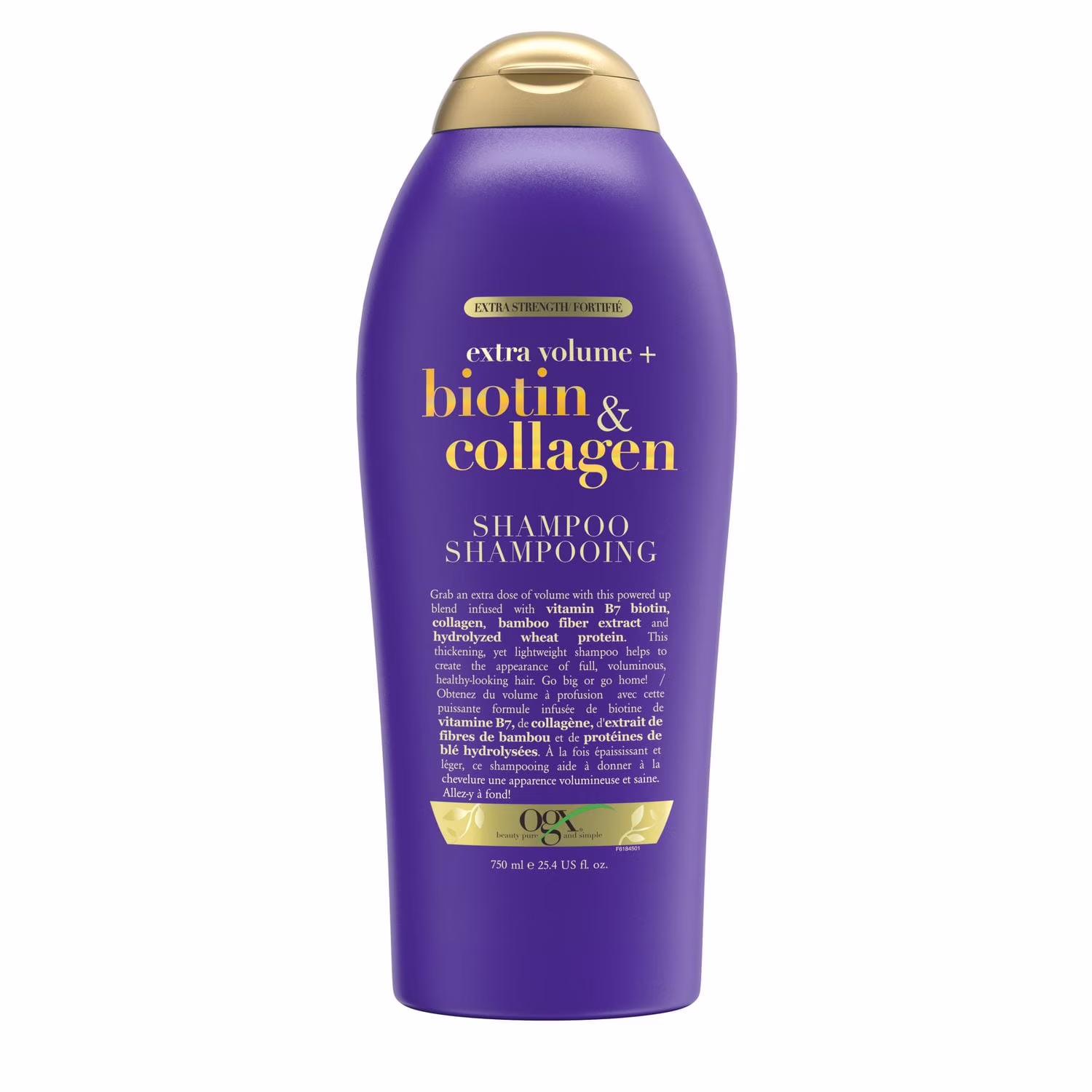 Ogx shampooing volumisant à la biotine & au collagène pour cheveux fins. grand format