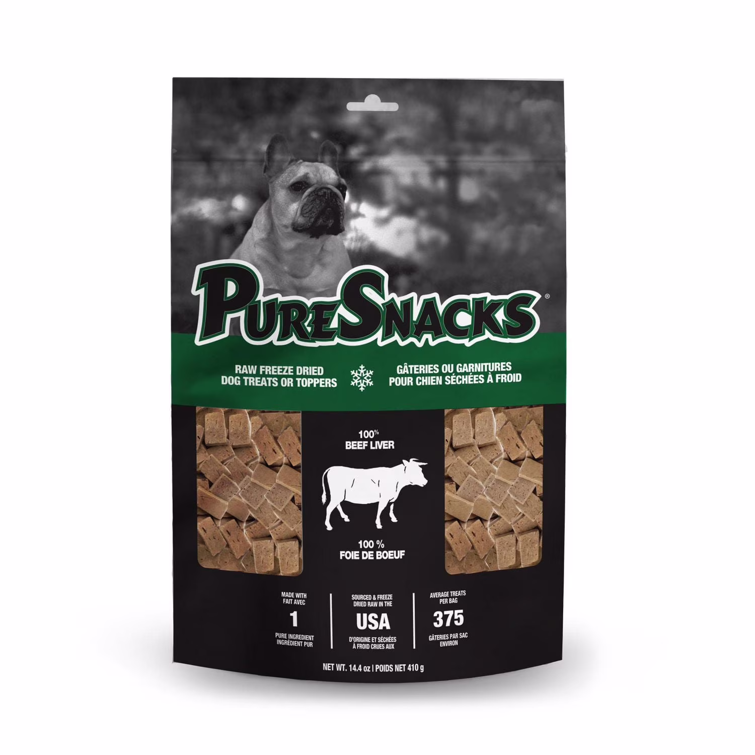 Puresnacks gâteries séchées à froid de foie de boeuf pour chien