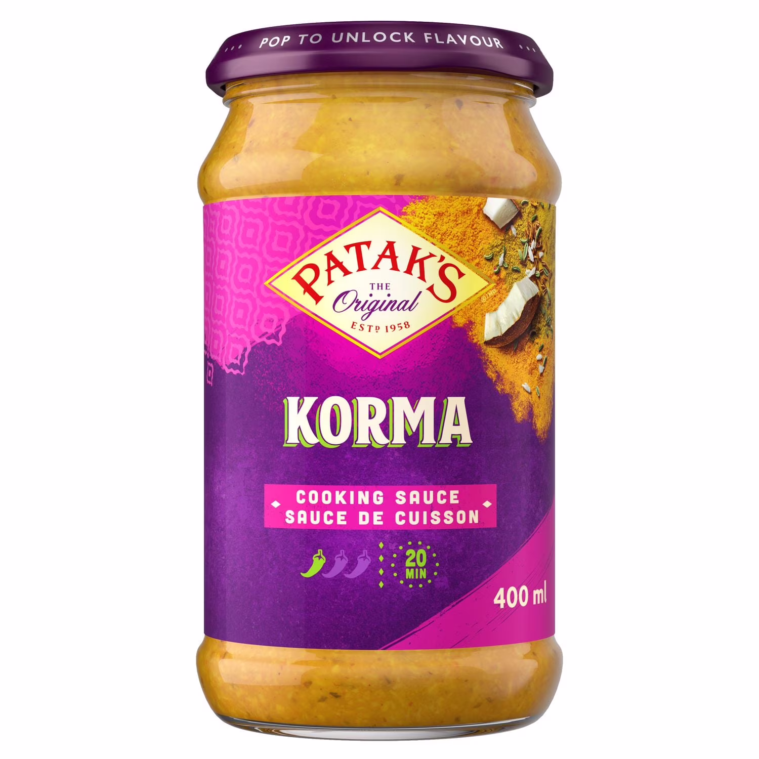 Sauce de cuisson korma à la crème et noix de coco