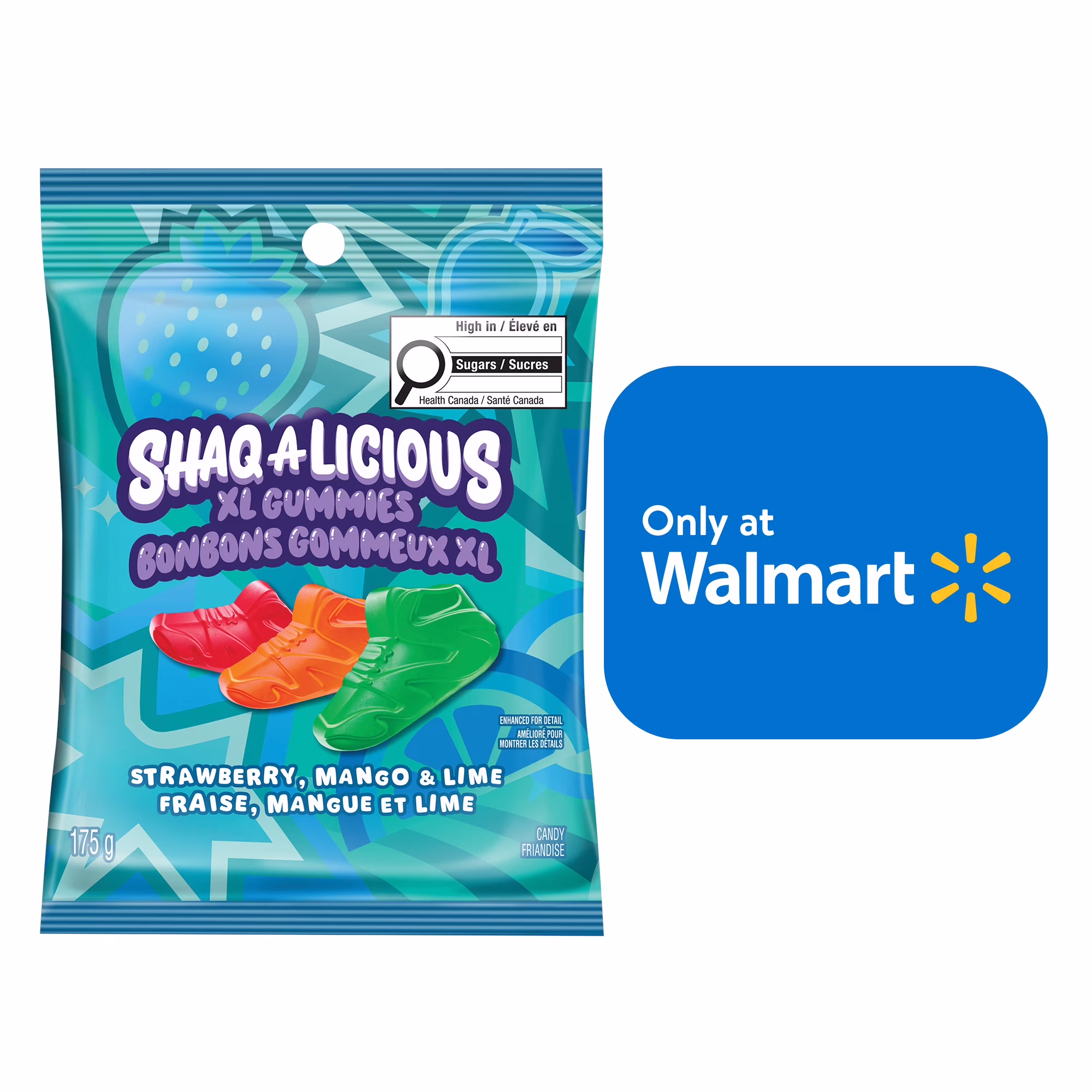 Sac de bonbons gommeux mélangés et sucrés shaqalicious xl gummies  shaq sneakers gommeux