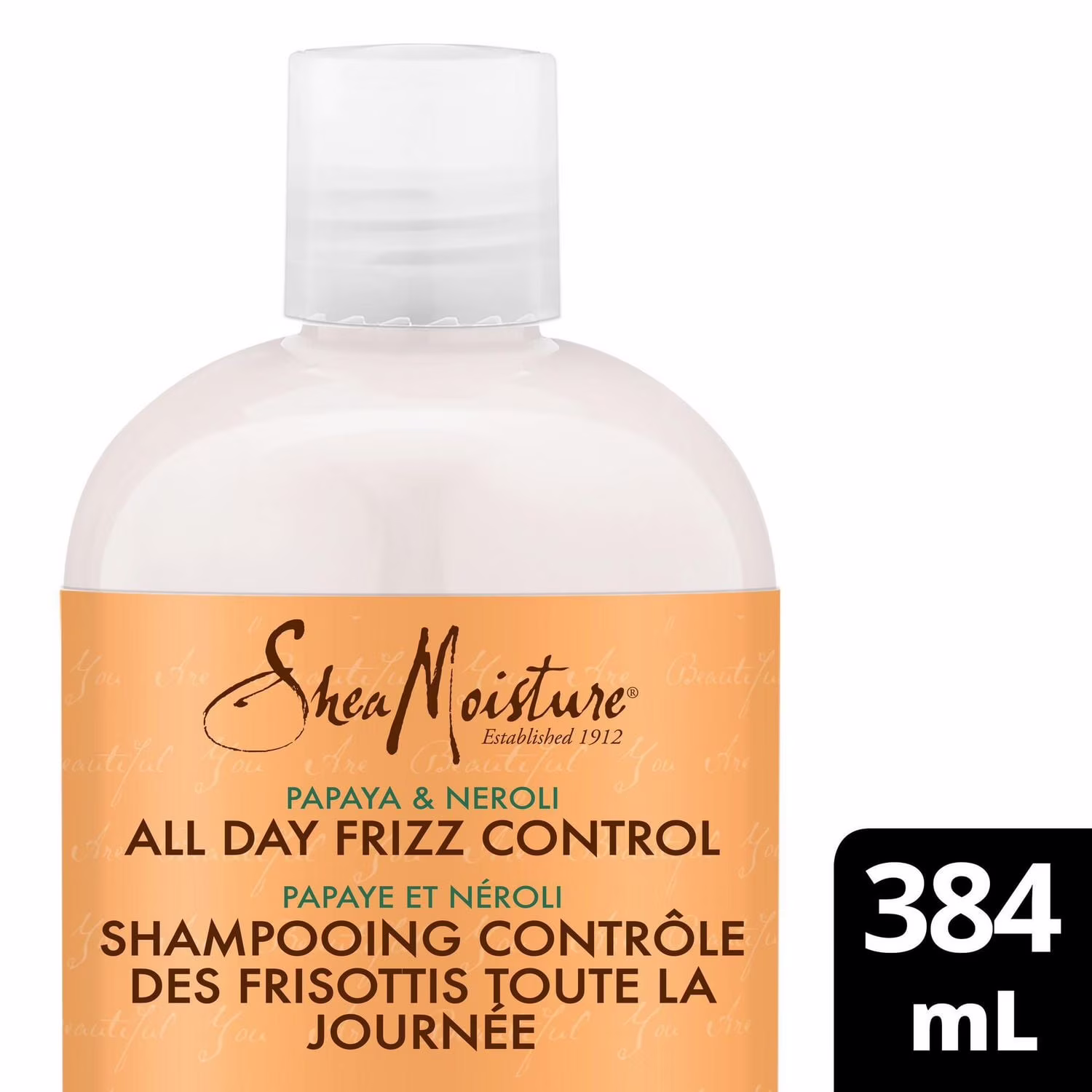 Shesheamoisture shampooing contrôle des frisottis pour cheveux secs. papaye et néroli shampooing sans sulfates