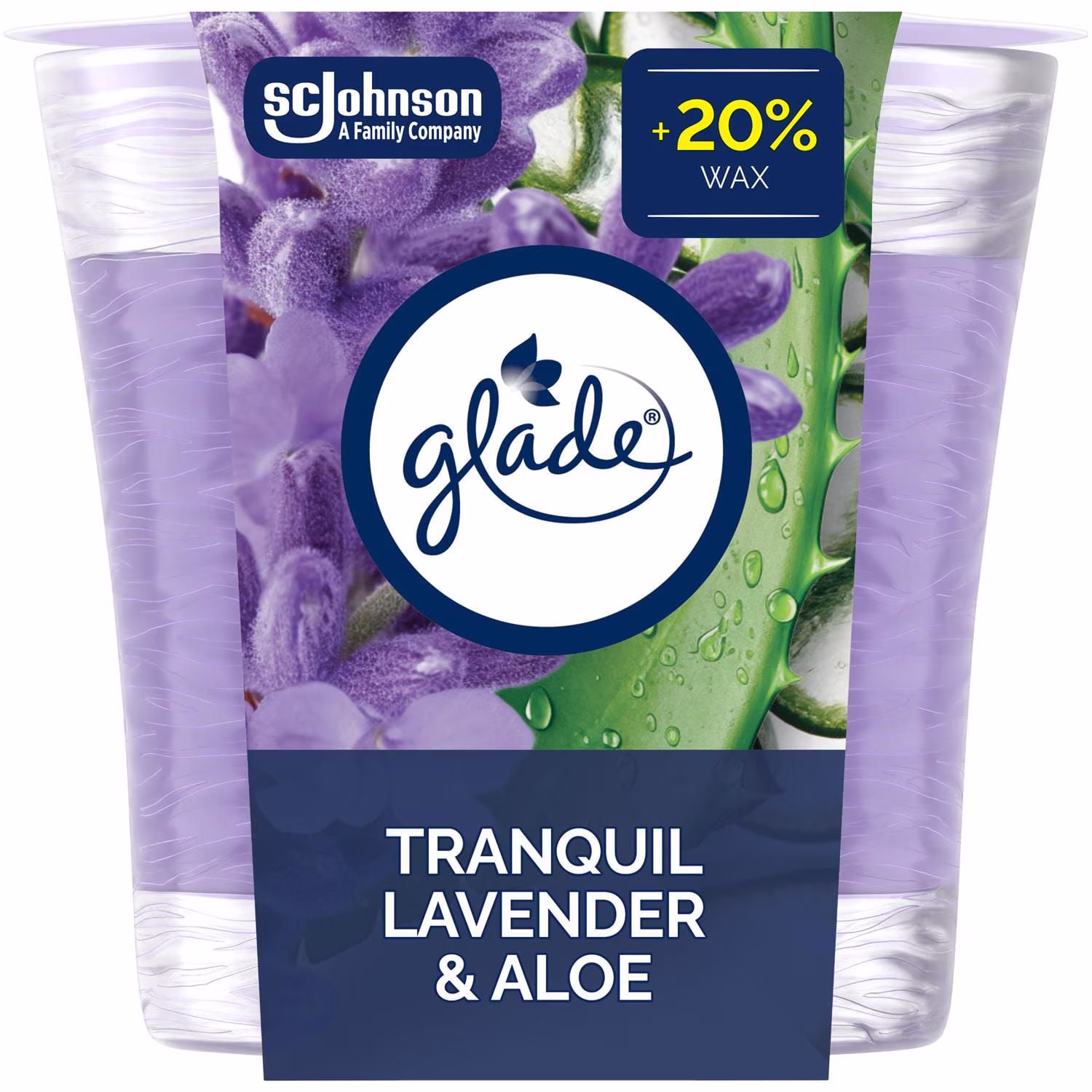 Glade chandelle parfumée. lavande paisible et aloès