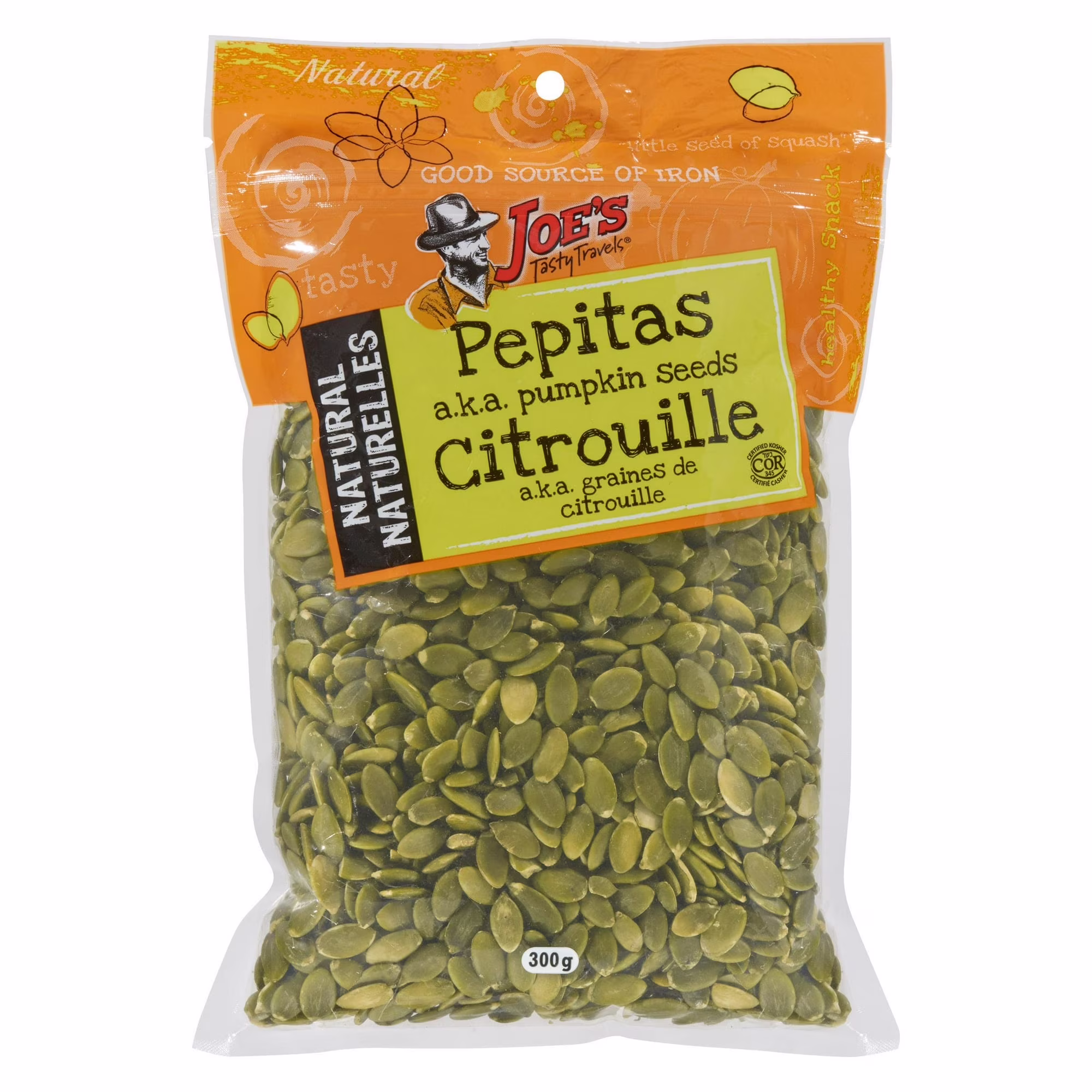 Pepitas naturelles de joe's tasty travels (graines de citrouille) -  vendu exclusivement à walmart