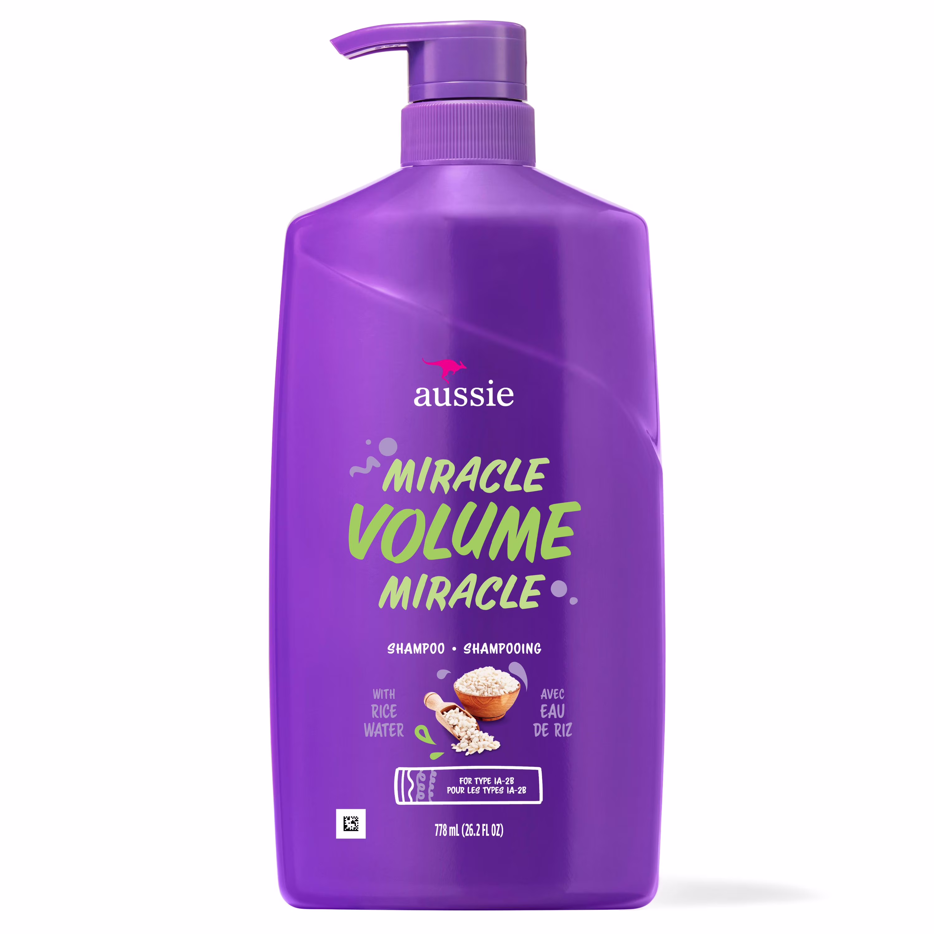 Pour cheveux fins  aussie shampooing sans parabènes volume miracle avec prune & bambou