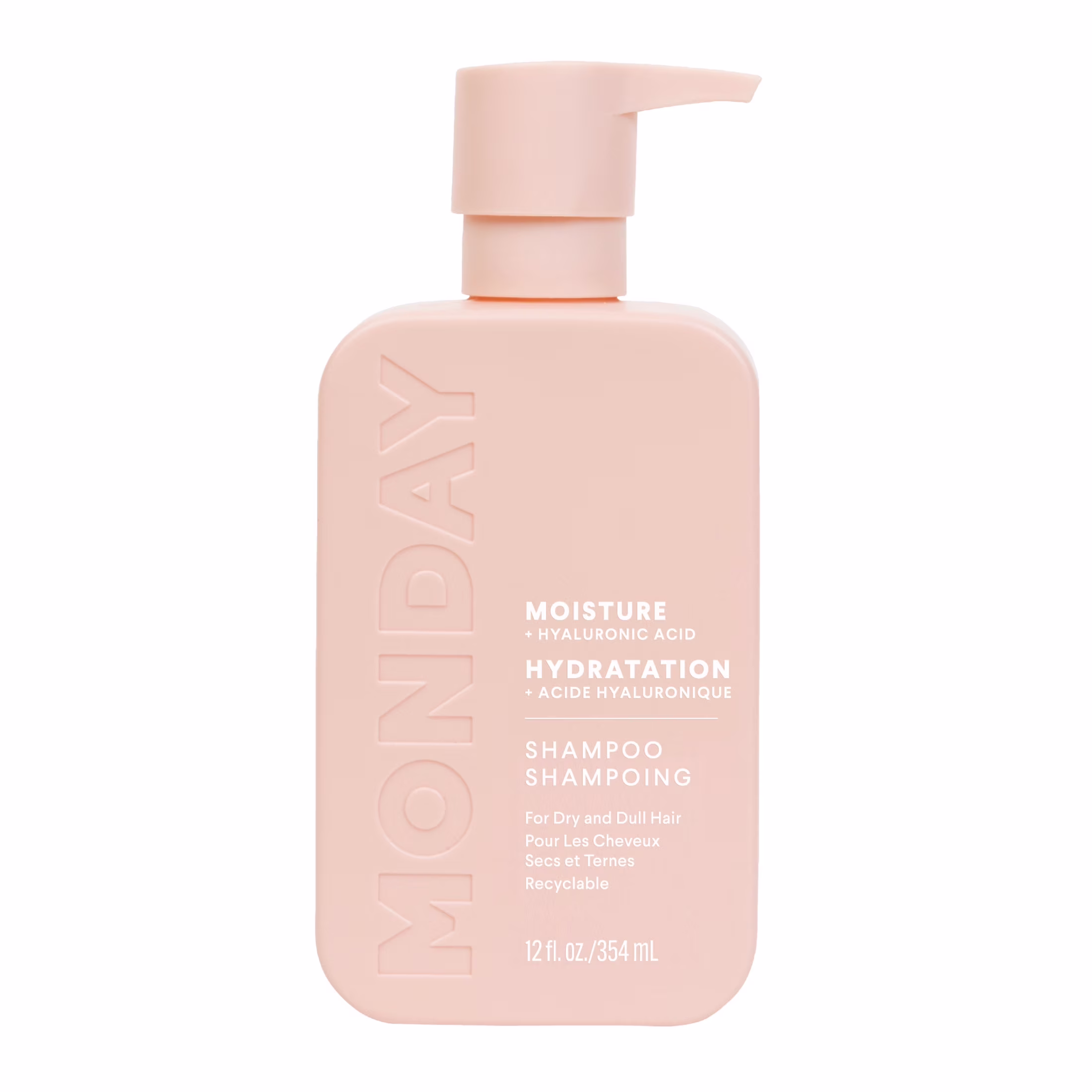Monday haircare shampooing hydratant avec acide hyaluronique et beurre de karité pour cheveux secs et ternes