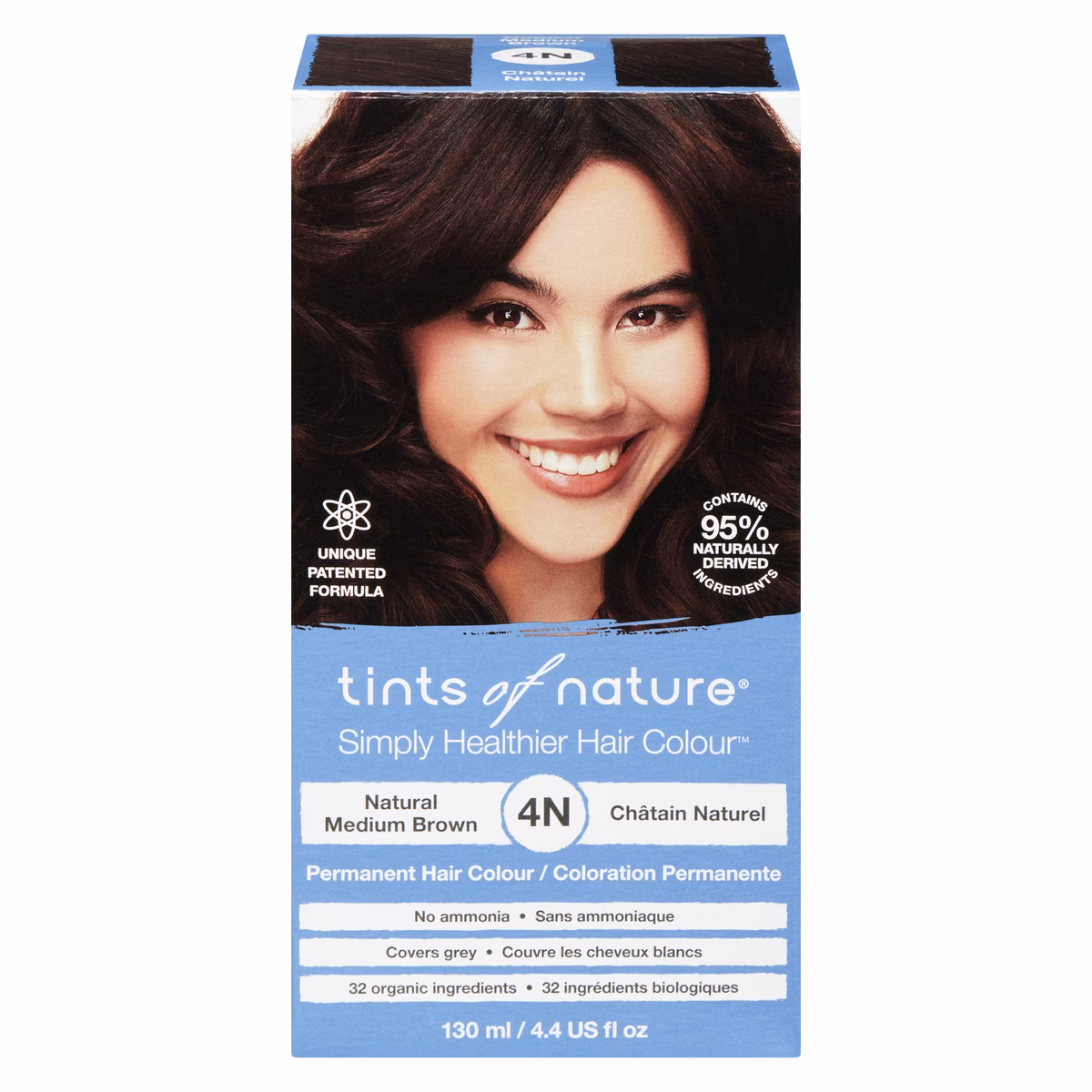 Colorant capillaire 4N brun moyen naturel