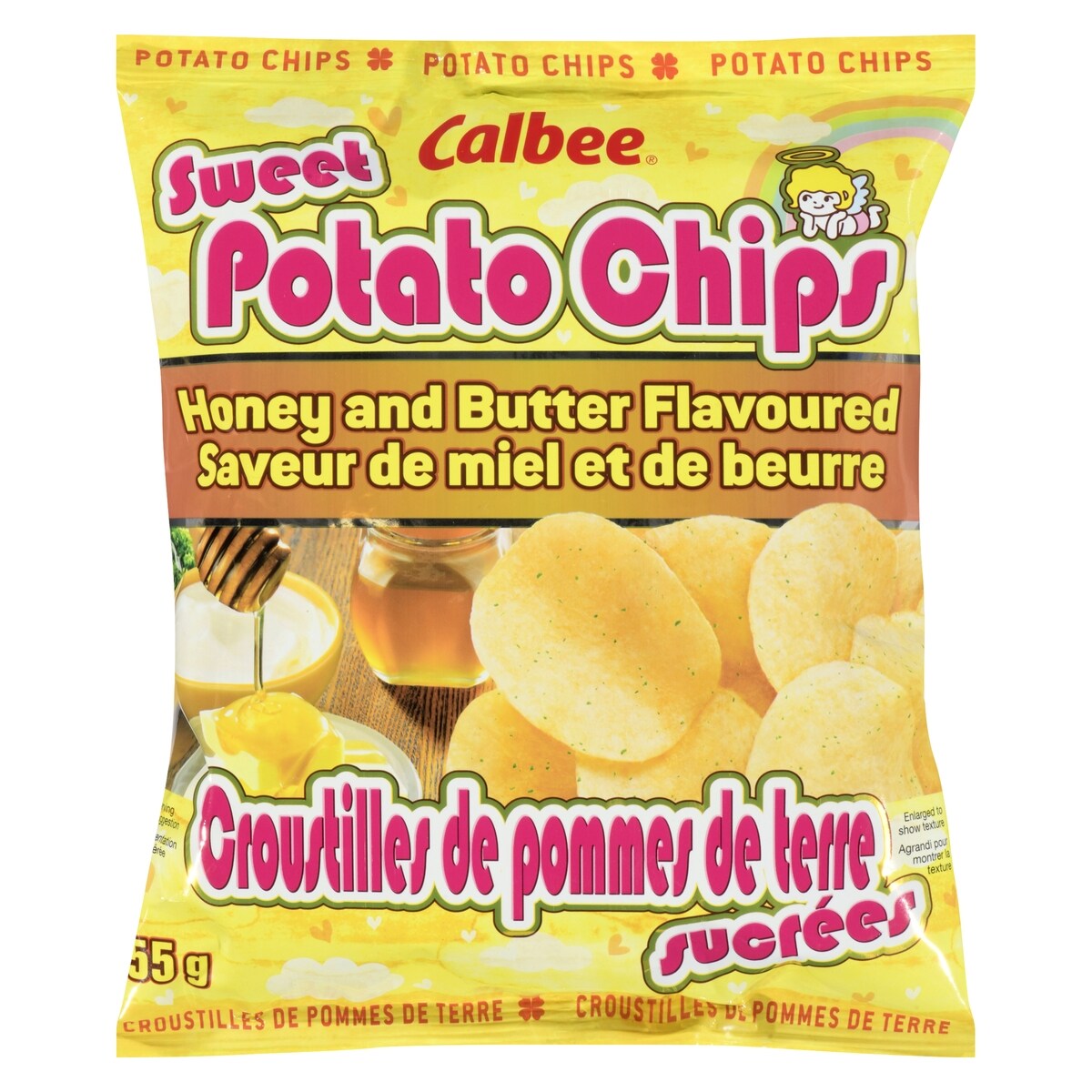Croustilles de pommes de terre sucrées saveur de miel et de beurre