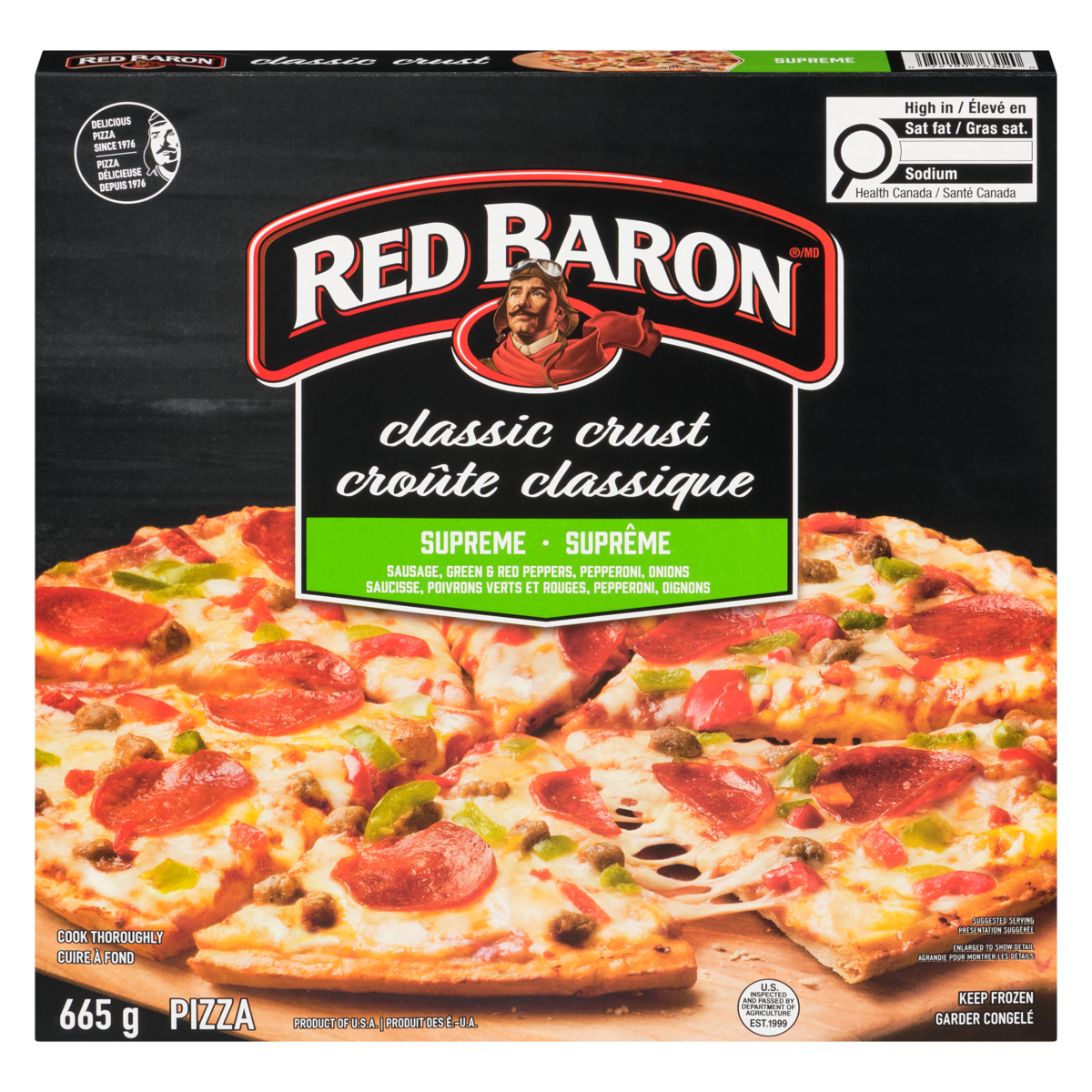 Pizza croûte classique suprême