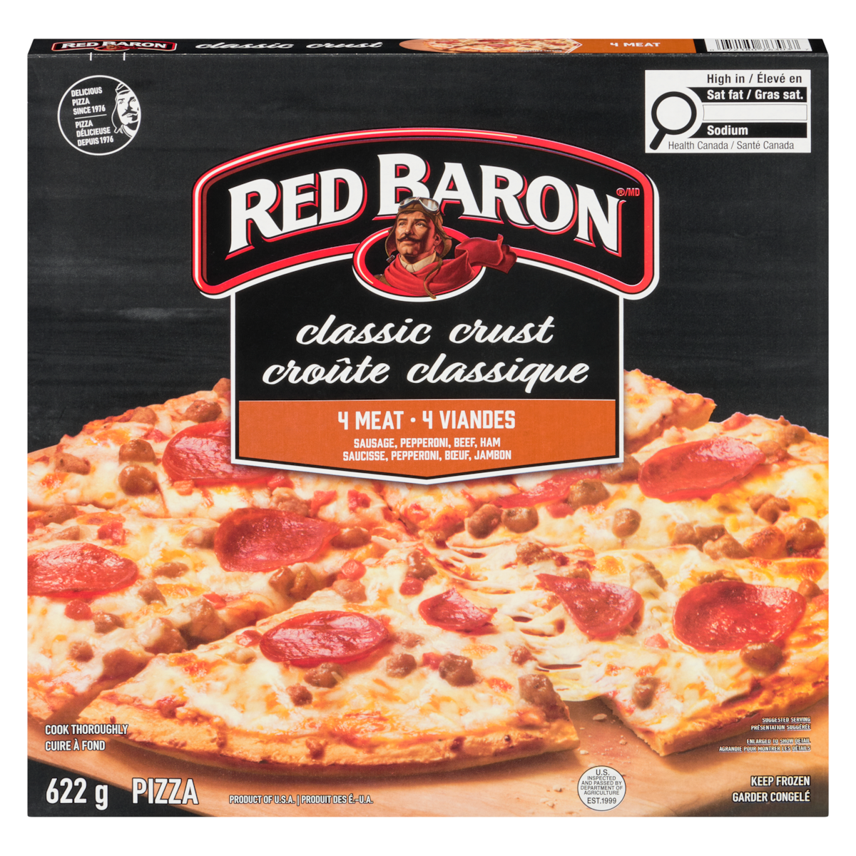 Pizza croûte classique 4 viandes