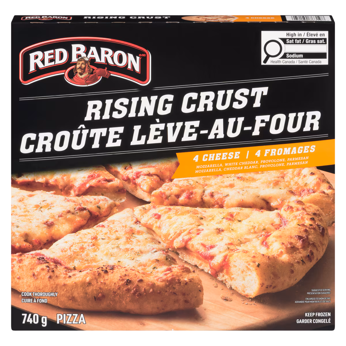 Pizza croûte lève-au-four 4 fromages