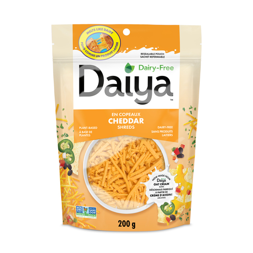Fromage cheddar râpé sans produits laitiers