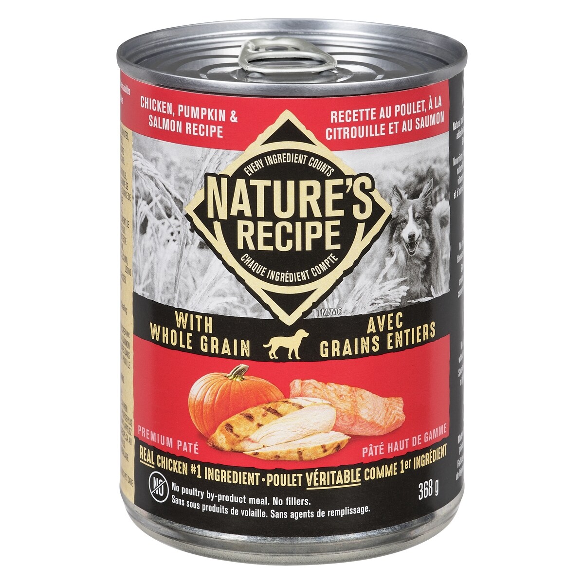 Pâté haut de gamme recette au poulet, à la citrouille et au saumon