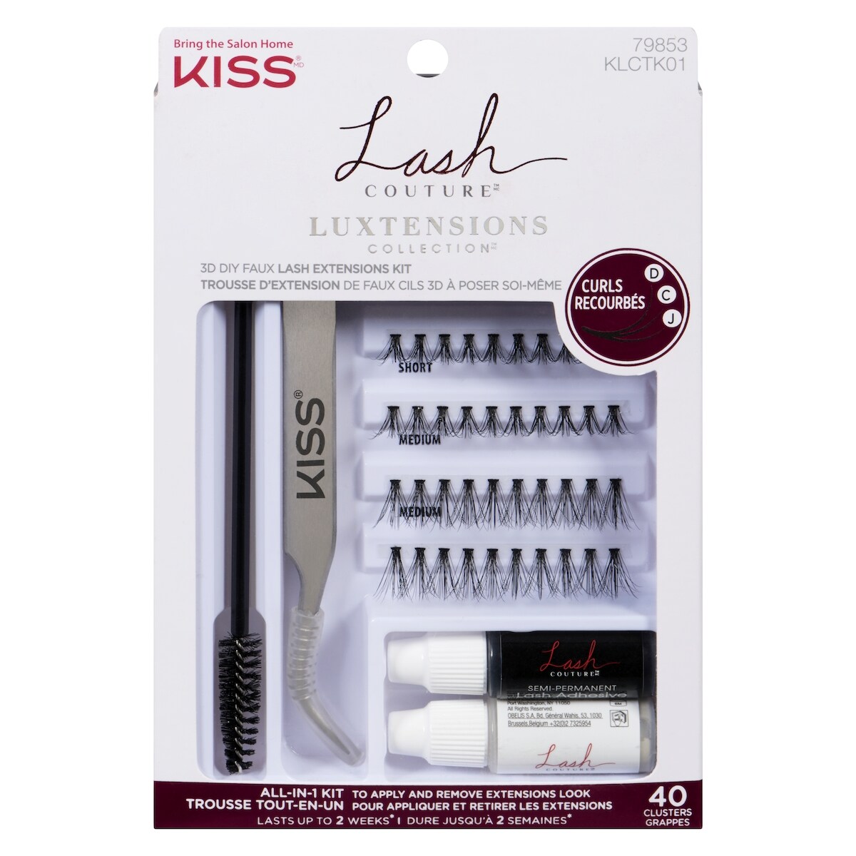 Lash couture luxtensions collection trousse d'extension de faux cils 3d à poser soi-même
