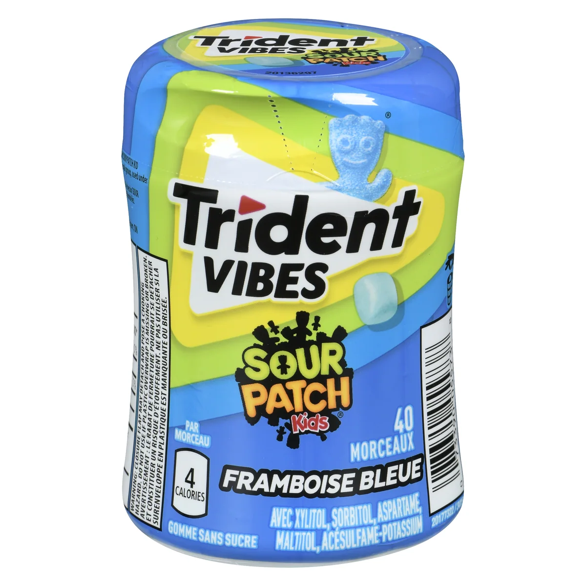 Vibes sour patch kids gomme sans sucre framboise bleue